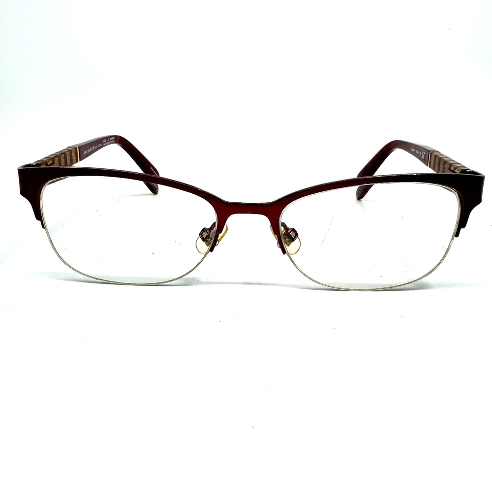 Kate Spade Valary Women Eyeglasses Frames Red Gold USED H9761